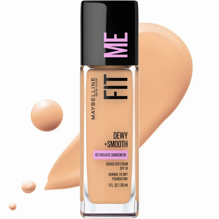 Maybelline Fit Me Dewy   Smooth Liquid Foundation 225 Medium Buff
