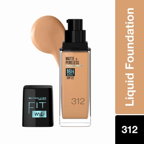 Maybelline Fit me Matte   Poreless 16H 312 Golden SPF22 Matte Foundation 30ml