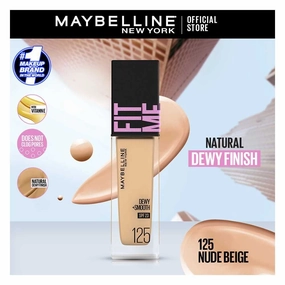 Maybelline New York Fit Me Dewy   Smooth Liquid Foundation Spf 23, 125 Nude Beige, 30Ml