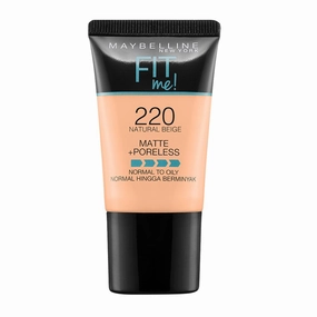 Maybelline New York Fit Me Matte   Poreless Liquid Foundation, 220, Natural Beige