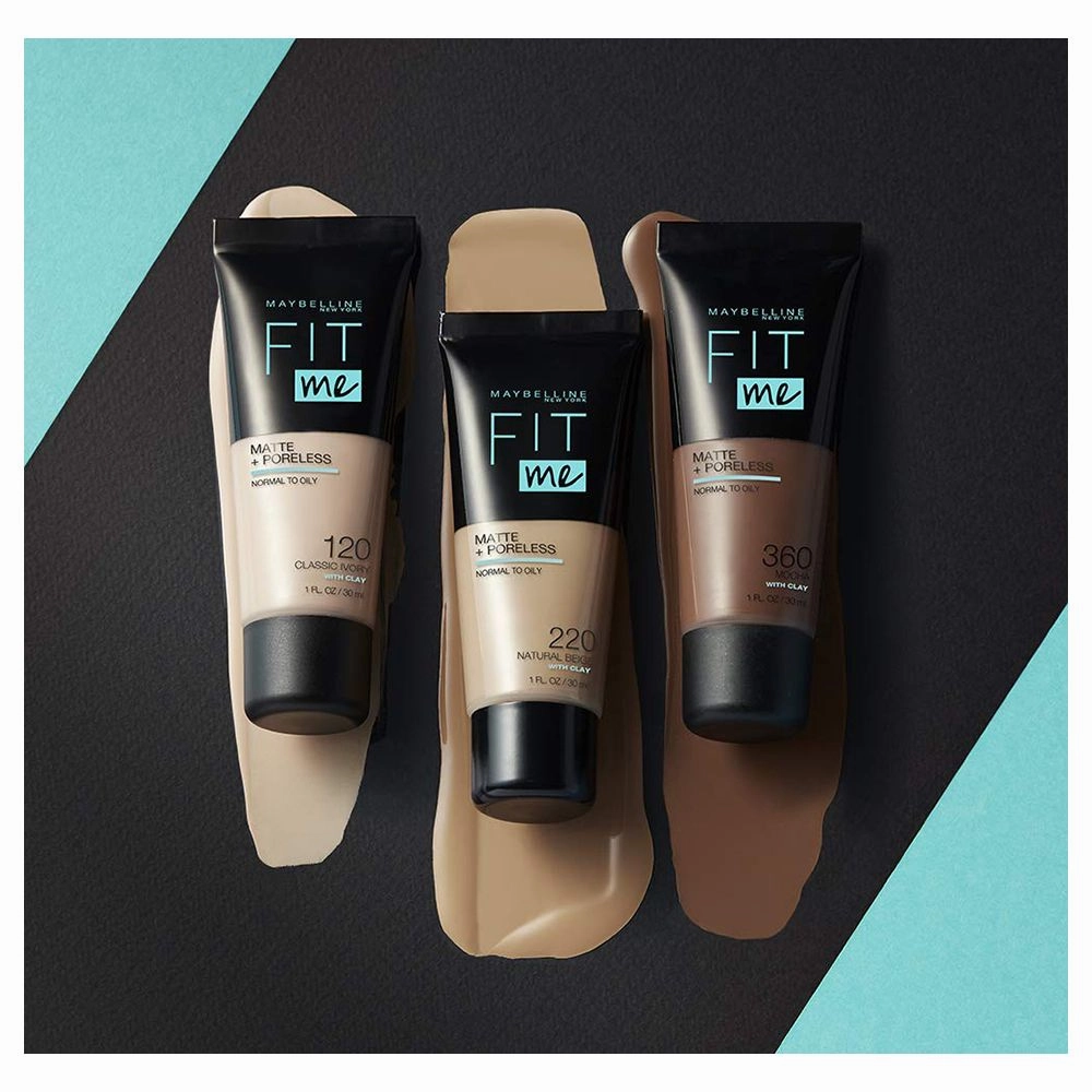 Maybelline New York Fit Me Matte   Poreless Liquid Foundation, 220, Natural Beige