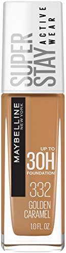 Maybelline New York Super Stay Full Coverage Liquid Foundation Makeup, 332 Golden Caramel, 1 Fl Oz