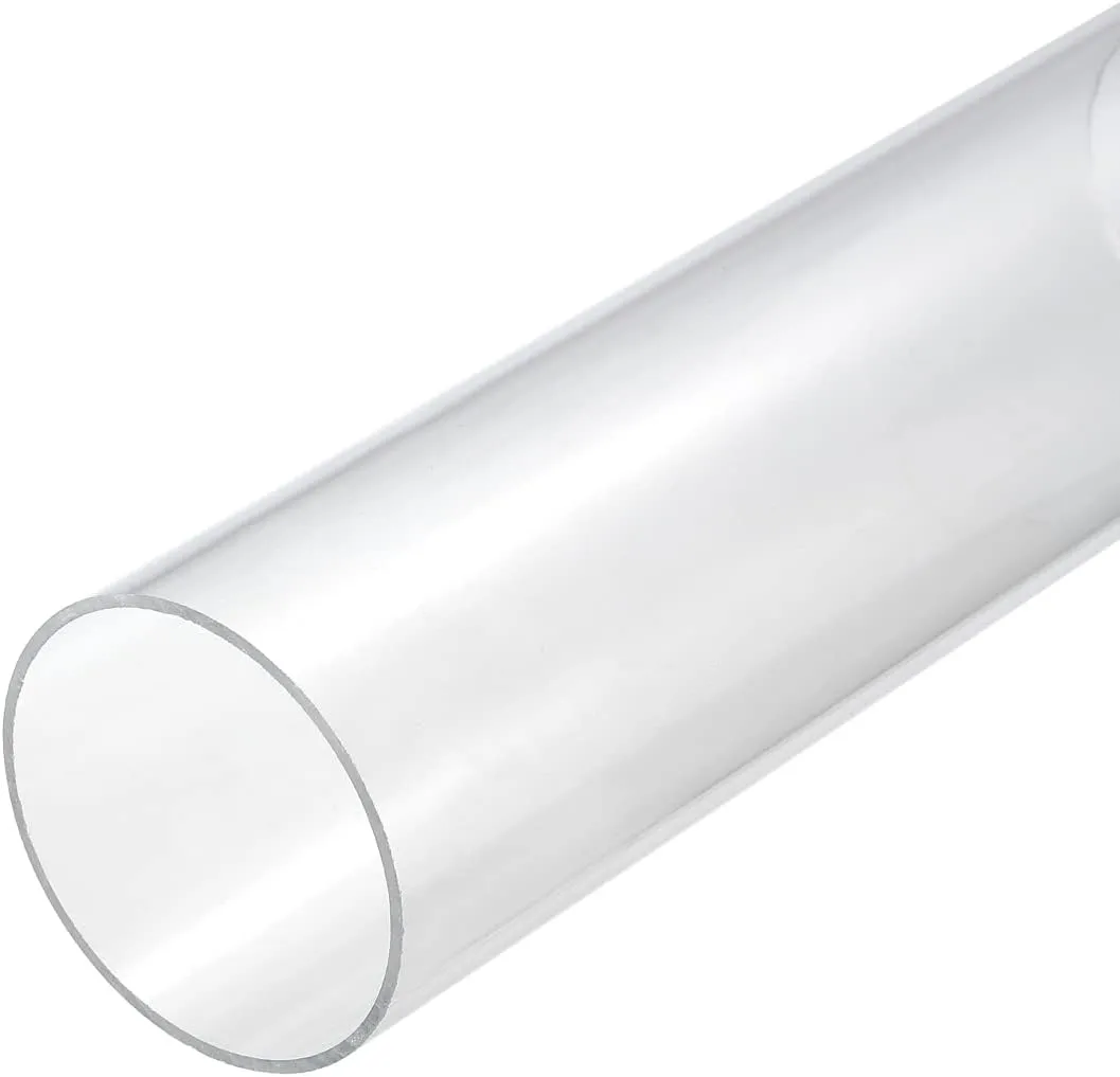 MECCANIXITY Acrylic Pipe Clear Rigid Round Tube 56mm(2 3/16") ID 60mm(2 3/8") OD 10" for Lamps and Lanterns, Water Cooling System