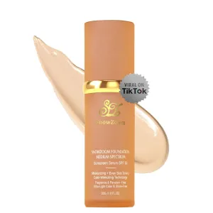 Medium/Light Spectrum-Color Changing Foundation 4 in 1 -with SPF 50 ,Hydrating Longwearing & Waterproof，Makeup Care (Deep Natural -for darker skinned people, 1.2oz)