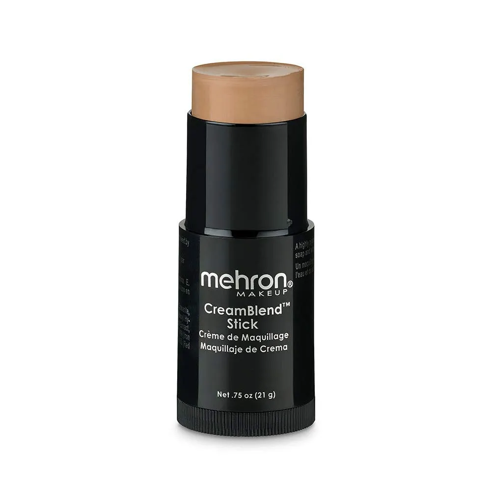 Mehron Makeup CreamBlend Stick | Face Paint, Body Paint, & Foundation Cream Makeup | Body Paint Stick Perfect for Halloween .75 oz (21 g) (Medium 2)