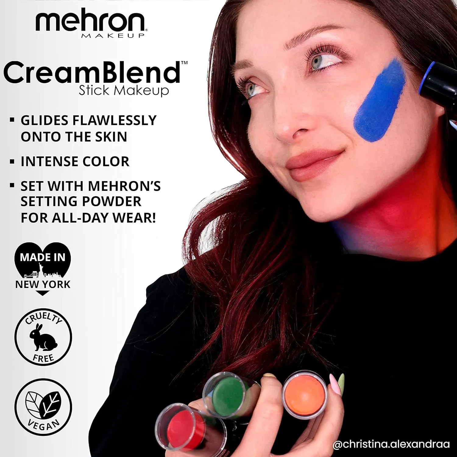 Mehron Makeup CreamBlend Stick | Face Paint, Body Paint, & Foundation Cream Makeup | Perfect for Halloween .75 oz (21 g) (Auguste)