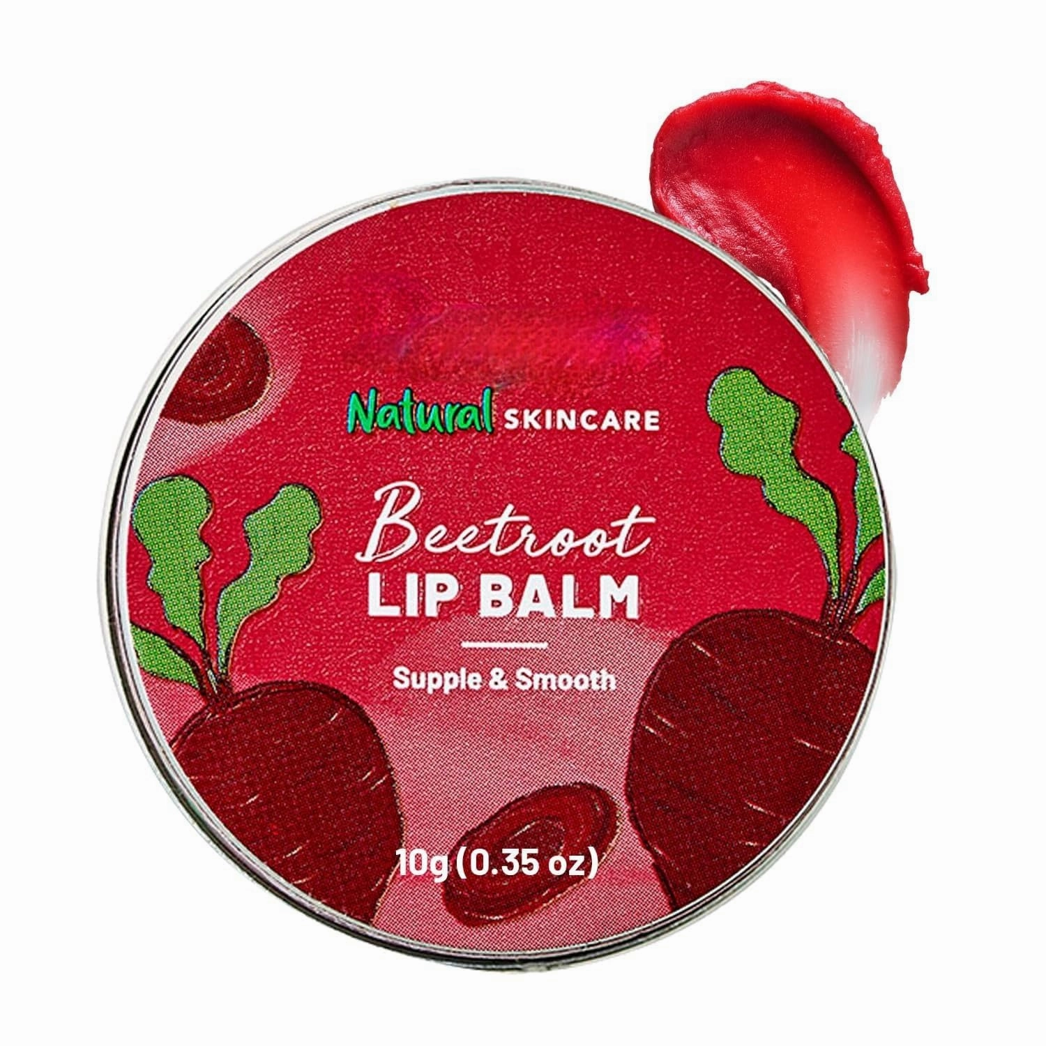 Men & Women Natural Pink Lip Balm with Beetroot, Shea Butter, Avocado Oil, Almond Oil, and Jojoba Oil-10g