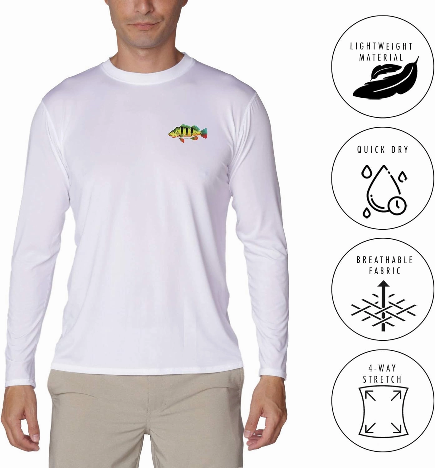 Men's UPF50  Long Sleeve UV Sun Protection Shirts Quick Dry Outdoor Shirt for Fishing