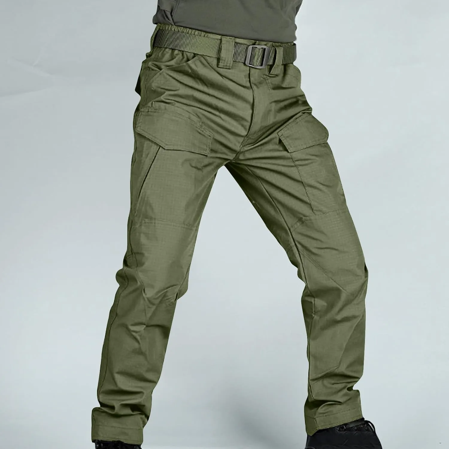 Men's Combat Cargo Pants Water-Proof Stretch Tactical Hiking Trousers Outdoor Cozy Straight Cut Tooling Work Pants