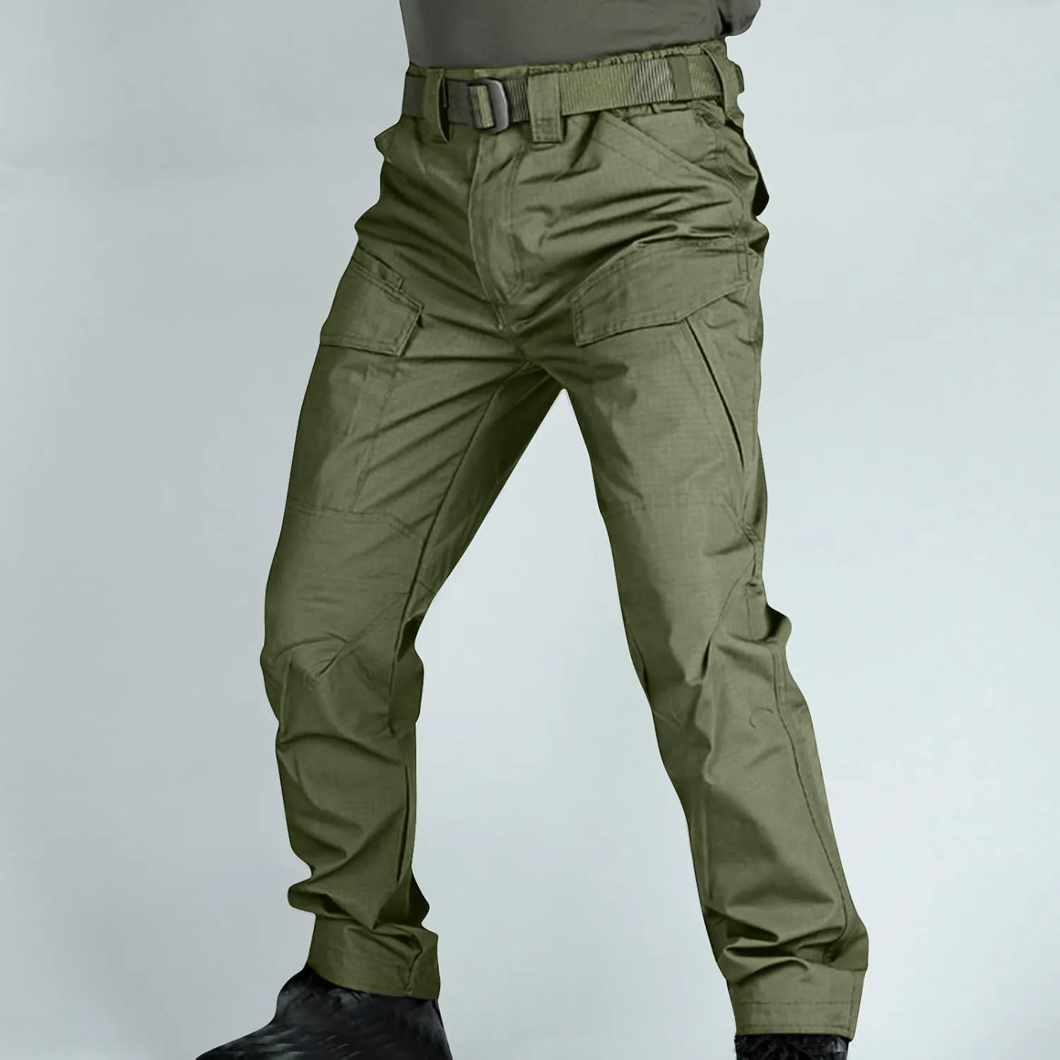 Men's Combat Cargo Pants Water-Proof Stretch Tactical Hiking Trousers Outdoor Cozy Straight Cut Tooling Work Pants