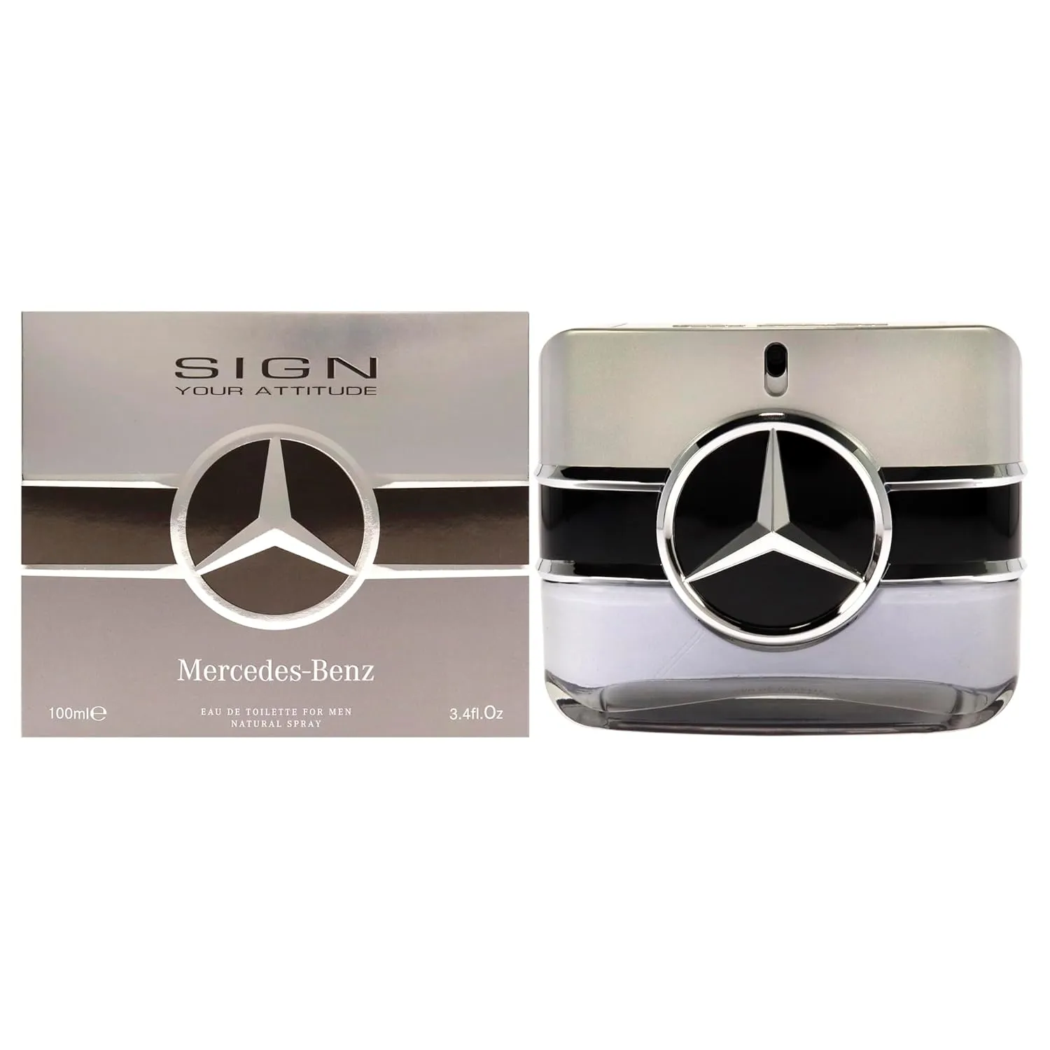 Mercedes-Benz Man Sign Your Attitude - Amber Eau de Toilette for Men - Long Lasting Cologne Spray - 3.4 oz
