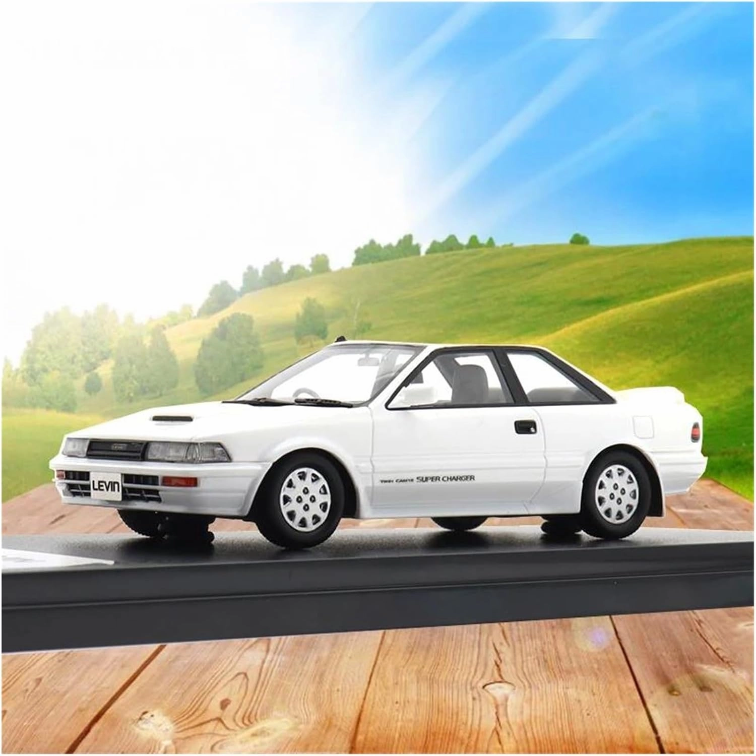 Metal Die Cast Toy Cars 1:43 Ratio for J-43571 Corolla Levin GT-Z 1987 Simulation Collection Resin Model Car for Home Or Office Décor(White)