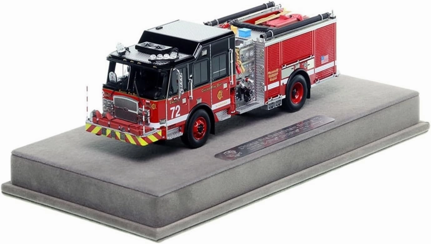 Metal Die Cast Toy Cars 1:50 for Chicago Fire Department 2020 E One Cyclone 2 Fire Truck Model Decorative Desktop for Home Or Office Décor(Style 2)
