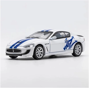 Metal Die Cast Toy Cars 1/64 Scale Model Car for Maserati DCT LL008 GT Supercar Model Vehicle Toy for Collection and Decoration for Home Or Office Décor(White)