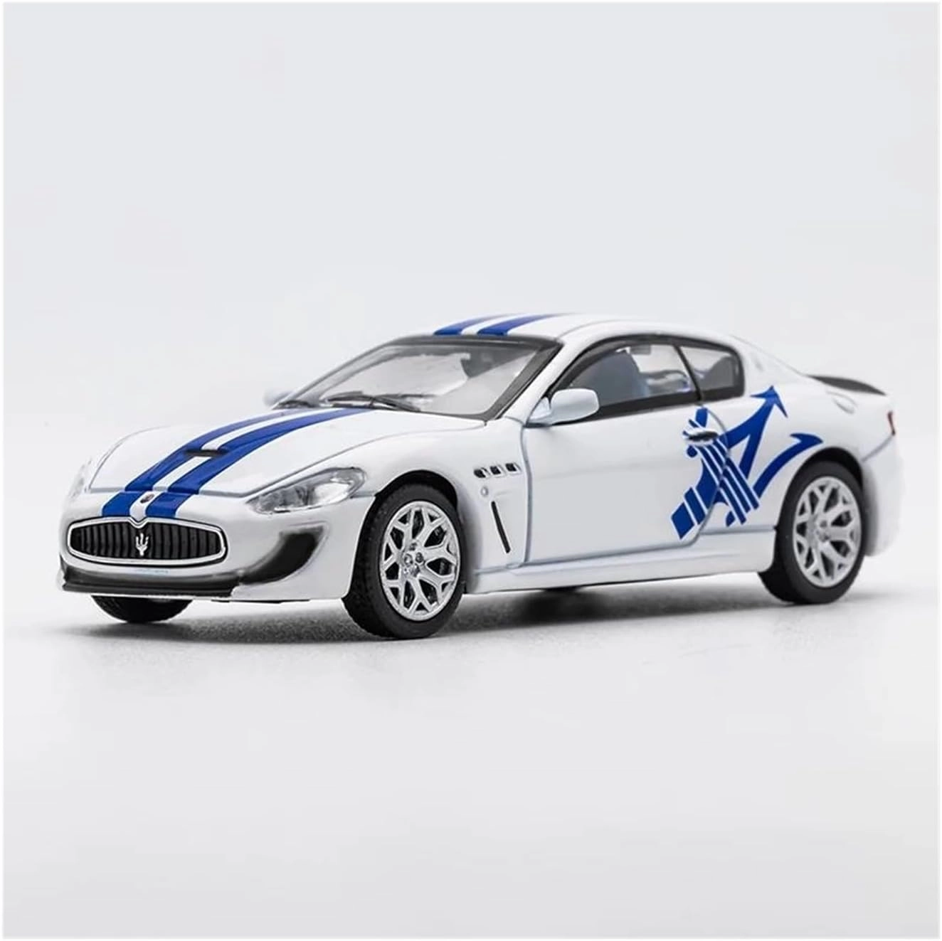 Metal Die Cast Toy Cars 1/64 Scale Model Car for Maserati DCT LL008 GT Supercar Model Vehicle Toy for Collection and Decoration for Home Or Office Décor(White)