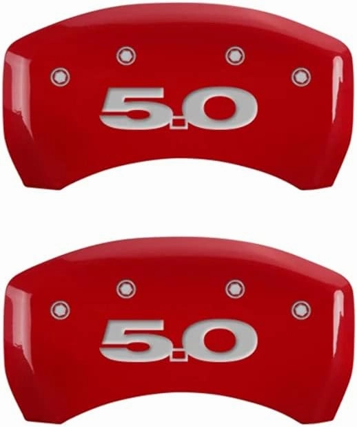 MGP Caliper Covers - Brake Caliper Covers 2010-2014 Ford Mustang - Front and Rear Set - Red