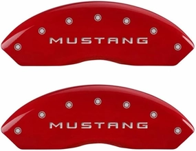 MGP Caliper Covers - Brake Caliper Covers 2010-2014 Ford Mustang - Front and Rear Set - Red