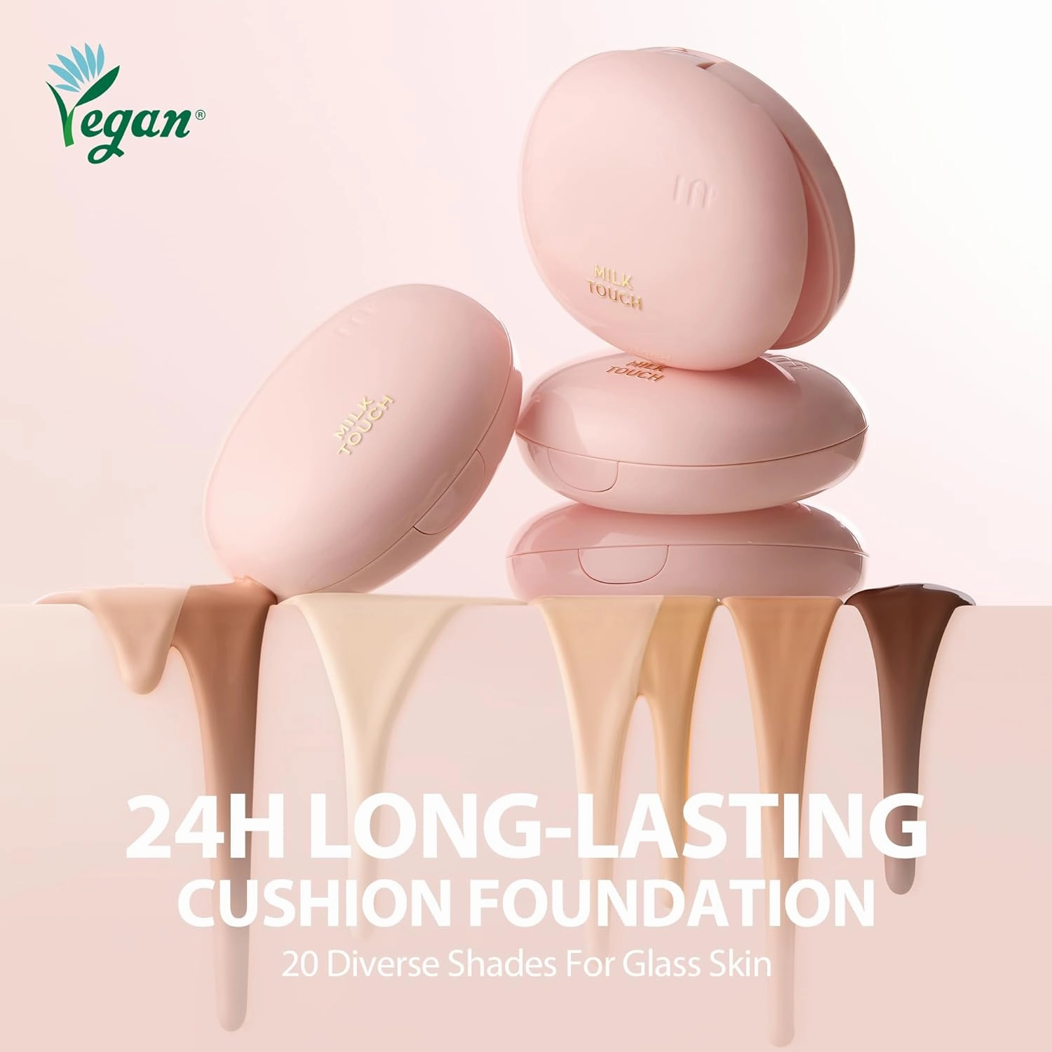 milktouch Cushion Foundation, 24H Flawless Skin, Radiant Shine, No Oxidation, Long-Lasting, Non-Creasing, 60% Hydrating Skincare Infused Korean Foundation, Valentines Gifts (30C Toffee)