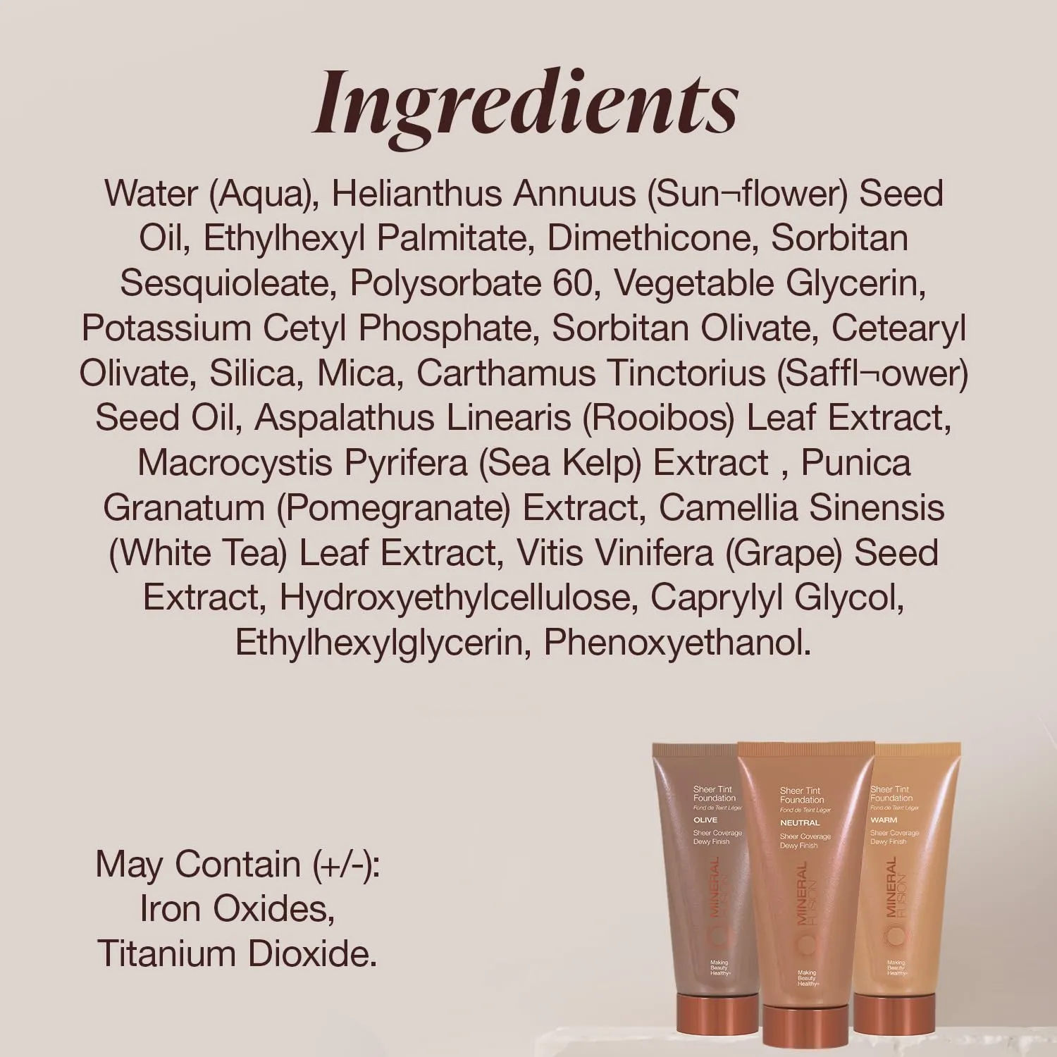 Mineral Fusion Sheer Tint Foundation, Olive, 1.8 Oz