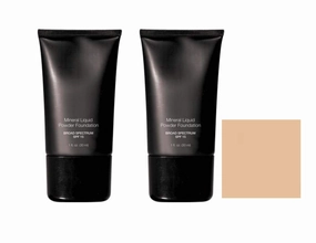 Mineral Liquid Powder Foundation Broad Spectrum SPF 15 Pack of 2 (Cream Beige)