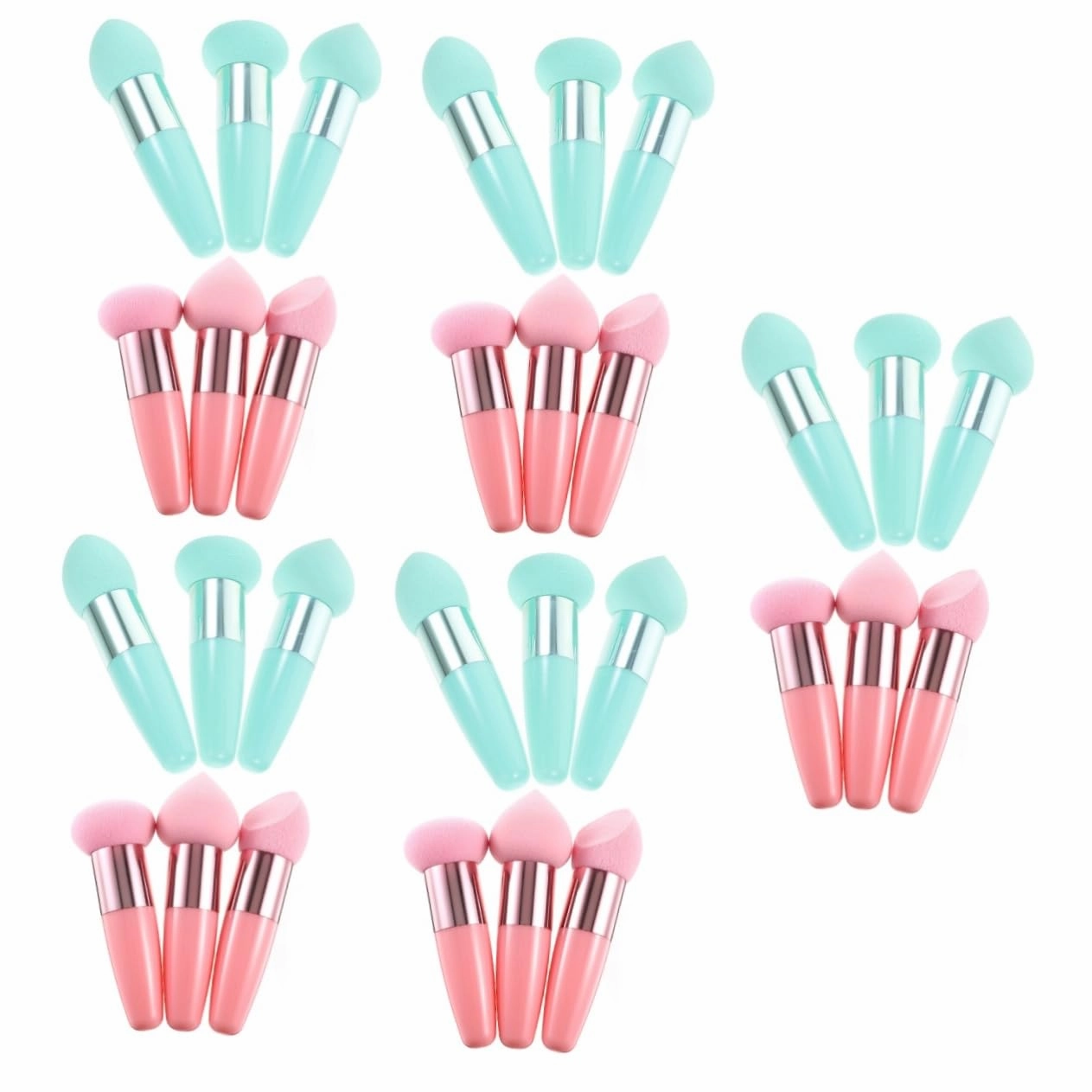Mipcase 5sets Makeup Sponges for Foundation Mini Makeup Brush Pens Portable Beauty Tools for Women Multifunctional Accessories 6pcs*5
