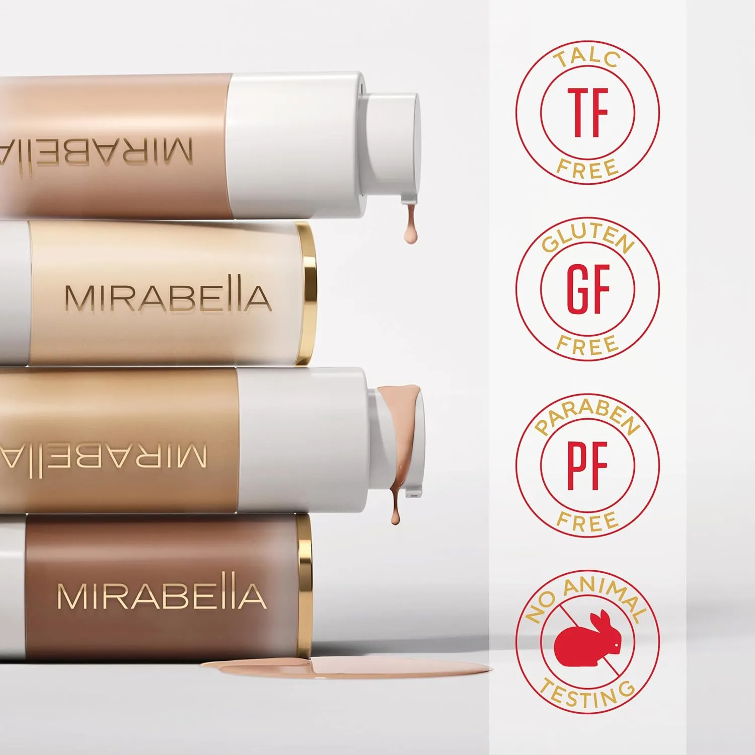 Mirabella Invincible For All HD Liquid Foundation - Anti-Aging Full Coverage Liquid Face Makeup - Moisturizing, Hydrating & Lightweight Foundation for All Skin Types (Light L100)