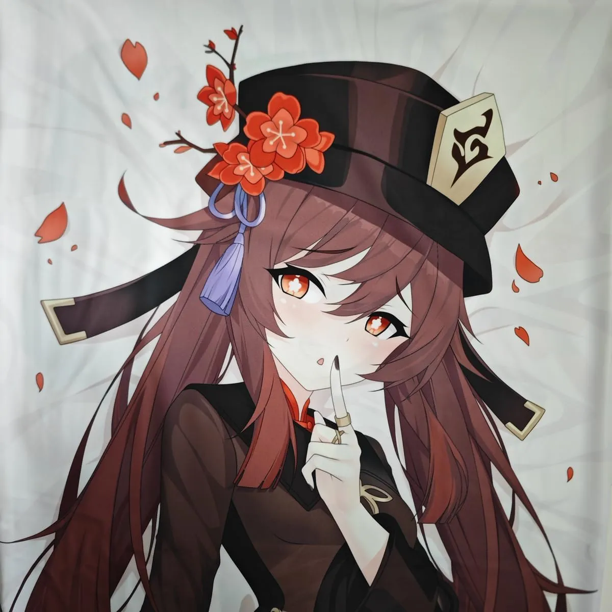 MISAKI1987 Genshin Impact Hu Tao Anime Girl Dakimakura Hugging Body Pillow Case Cover 150cm X 50cm (Peach Skin)