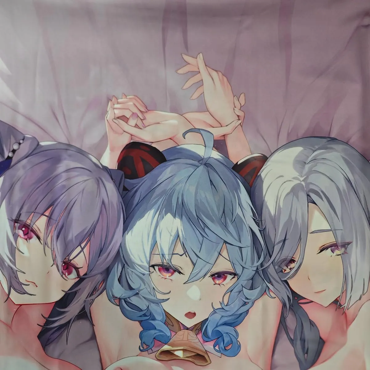 MISAKI1987 Genshin Impact Keqing Ganyu Shenhe Anime Girl Dakimakura Hugging Body Pillow Cover Case 150cm X 50cm Peach Skin