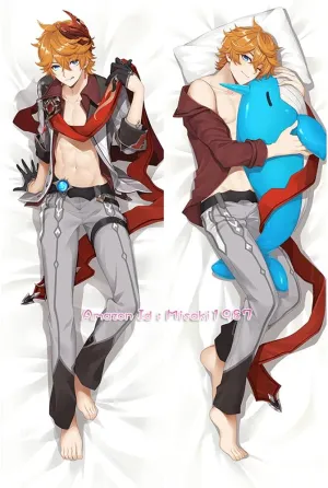 MISAKI1987 Genshin Impact Tartaglia Dakimakura Hugging Body Pillow Cover Case 150cm X 50cm Peach Skin