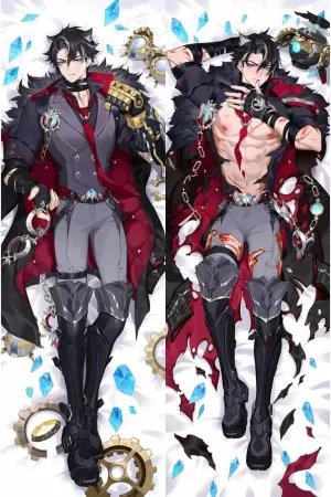 MISAKI1987 Genshin Impact Wriothesley Anime Dakimakura Hugging Body Pillow Case Covers 150cm X 50cm (Peach Skin)