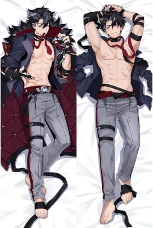 MISAKI1987 Genshin Impact Wriothesley Anime Dakimakura Hugging Body Pillow Case Covers 150cm X 50cm (Peach Skin)