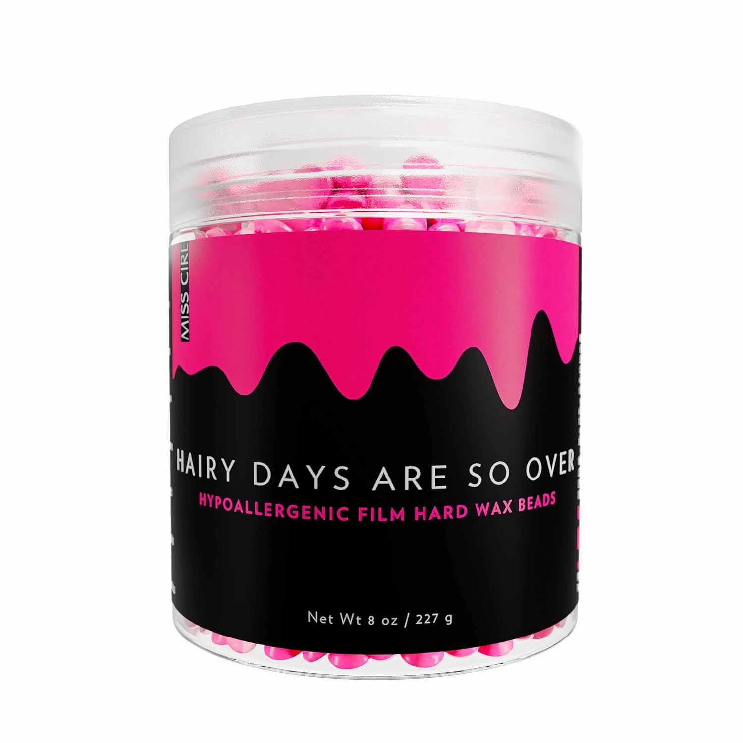 Miss Cire Hot Pink Hypoallergenic Hard Wax Beads - Painless Hair Removal Peel-Off Wax - No Strips Needed - Low melting Point - For Face and Body - Hairy Days Are So Over - For Sensitive Skin - 8oz