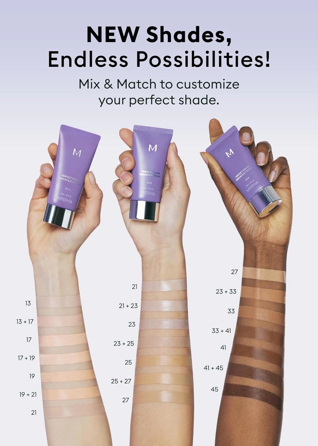 MISSHA M PERFECT COVER SERUM BB CREAM No.25 Warm Beige - Medium with Warm Undertone, Skin Tint, Tinted Moisturizer, Skin Care Foundation Makeup, Superfood Complex, Glass Skin, Korean Makeup,1.18 Fl oz