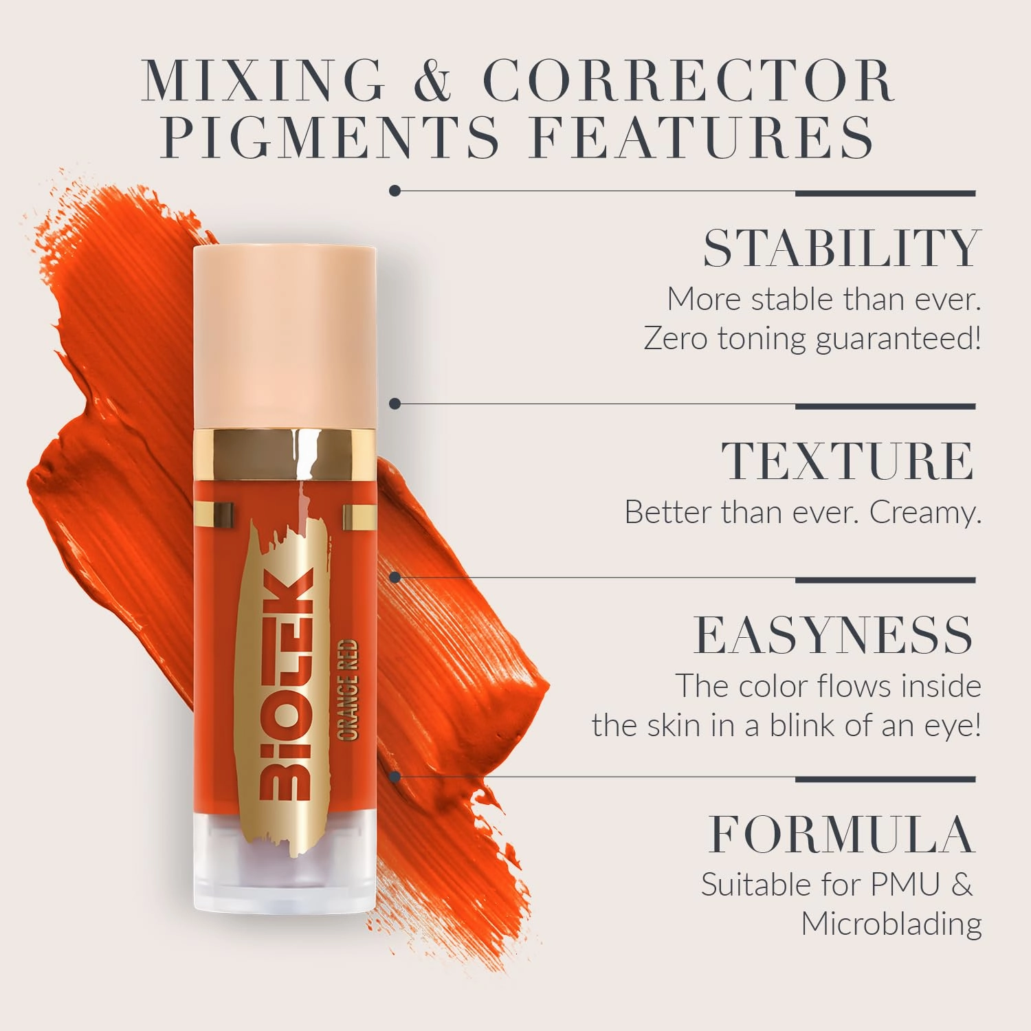 Mixing Corrector Pigment for Permanent Makeup - Made in Italy - Orange Red 0,61 fl.oz.