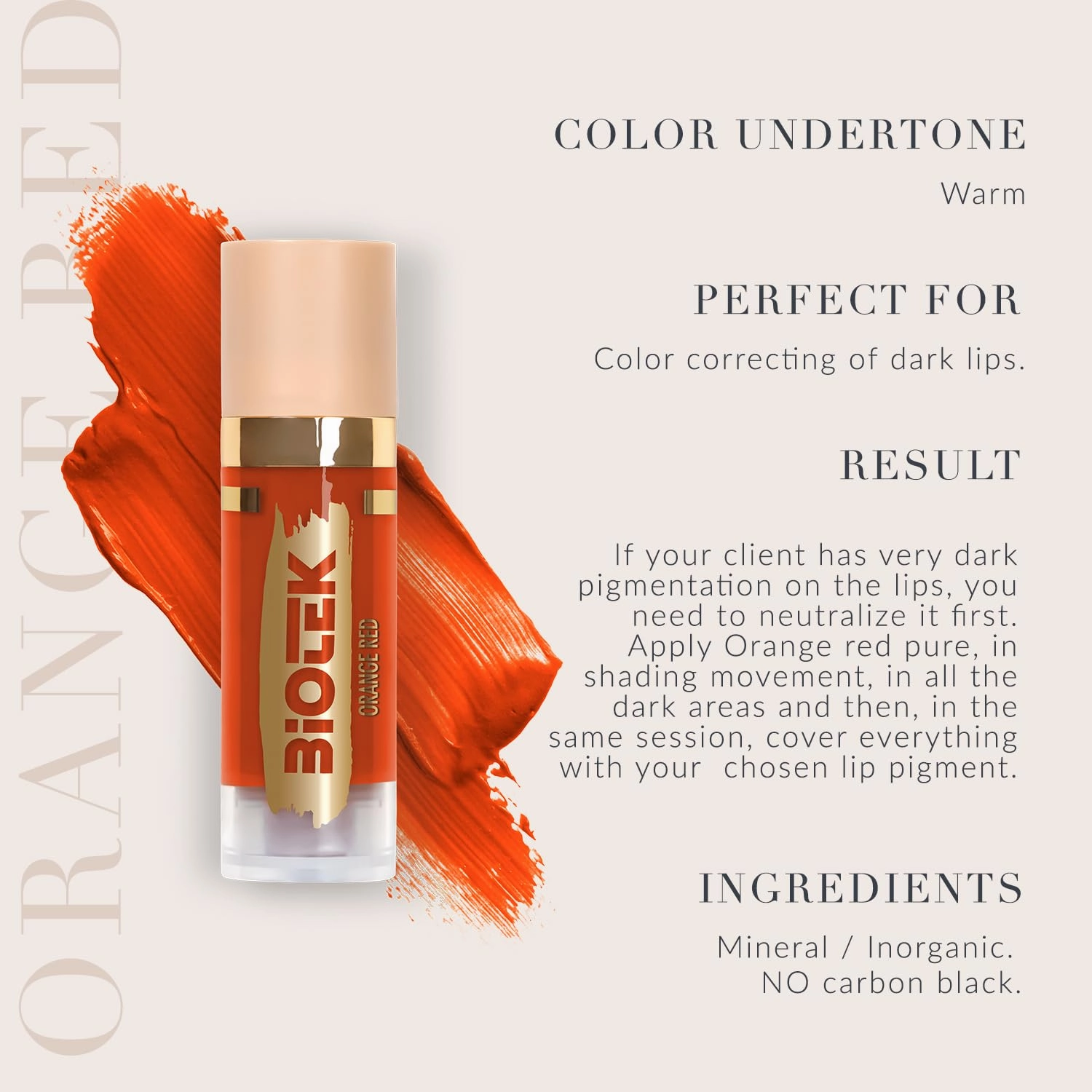 Mixing Corrector Pigment for Permanent Makeup - Made in Italy - Orange Red 0,61 fl.oz.