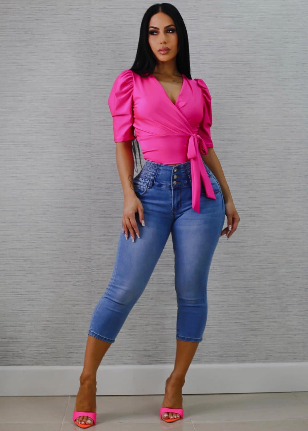 Moda Xpress Butt Lifting Denim Capris for Women - High Waisted Stretch Capris Levanta Cola