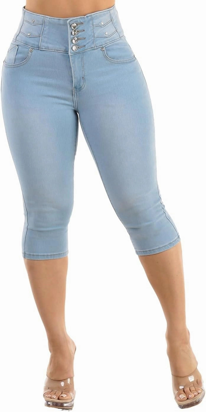 Moda Xpress Butt Lifting Denim Capris for Women - High Waisted Stretch Capris Levanta Cola