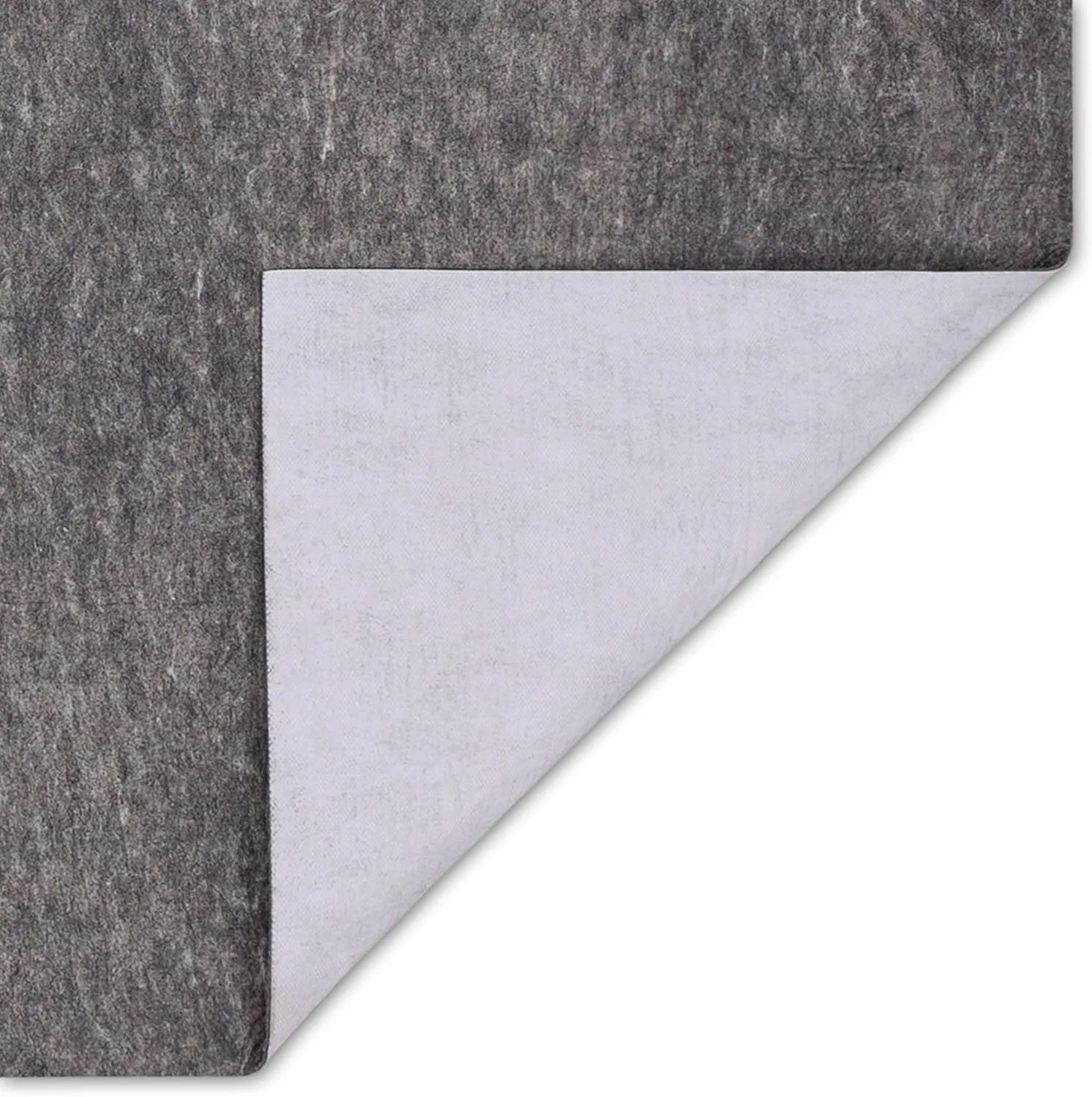 Mohawk Home 5' x 8' Premium Luxury Non Slip Rug Pad 1/4 Thick Dual Surface Felt   Rubber Gripper - Safe for All Floors, Synthetic Fiber, Grey