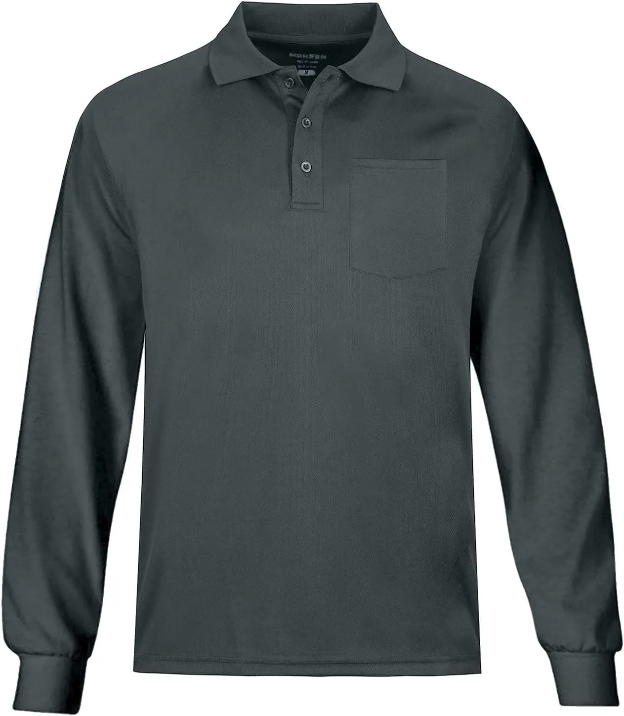 MOHEEN Men's Pique Polo Shirts Dry Fit UPF 50  Long Sleeve Golf Shirt Big and Tall M-6XL