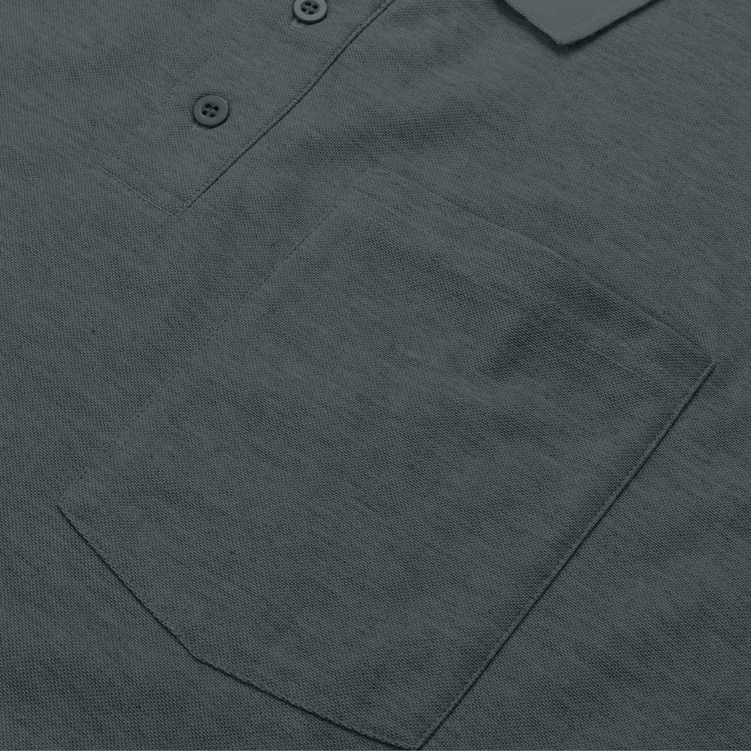MOHEEN Men's Pique Polo Shirts Dry Fit UPF 50  Long Sleeve Golf Shirt Big and Tall M-6XL