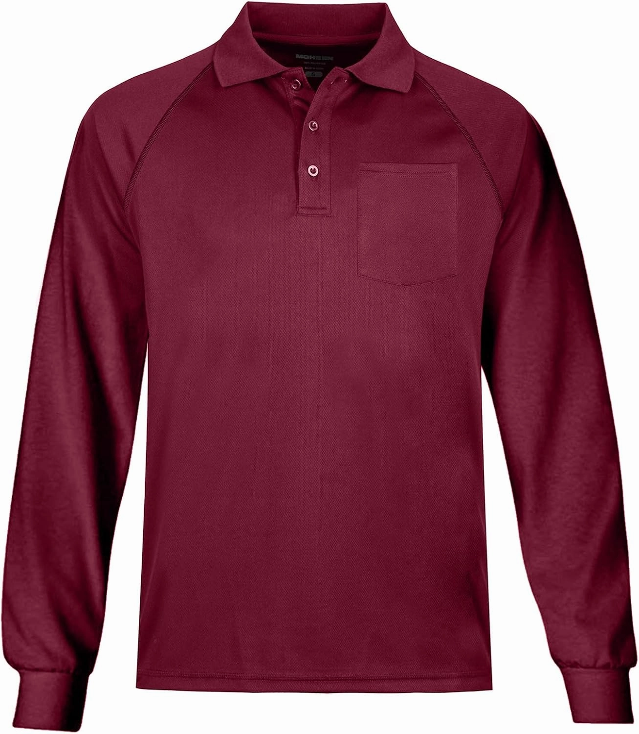 MOHEEN Men's Pique Polo Shirts Dry Fit UPF 50  Long Sleeve Golf Shirt Big and Tall M-6XL