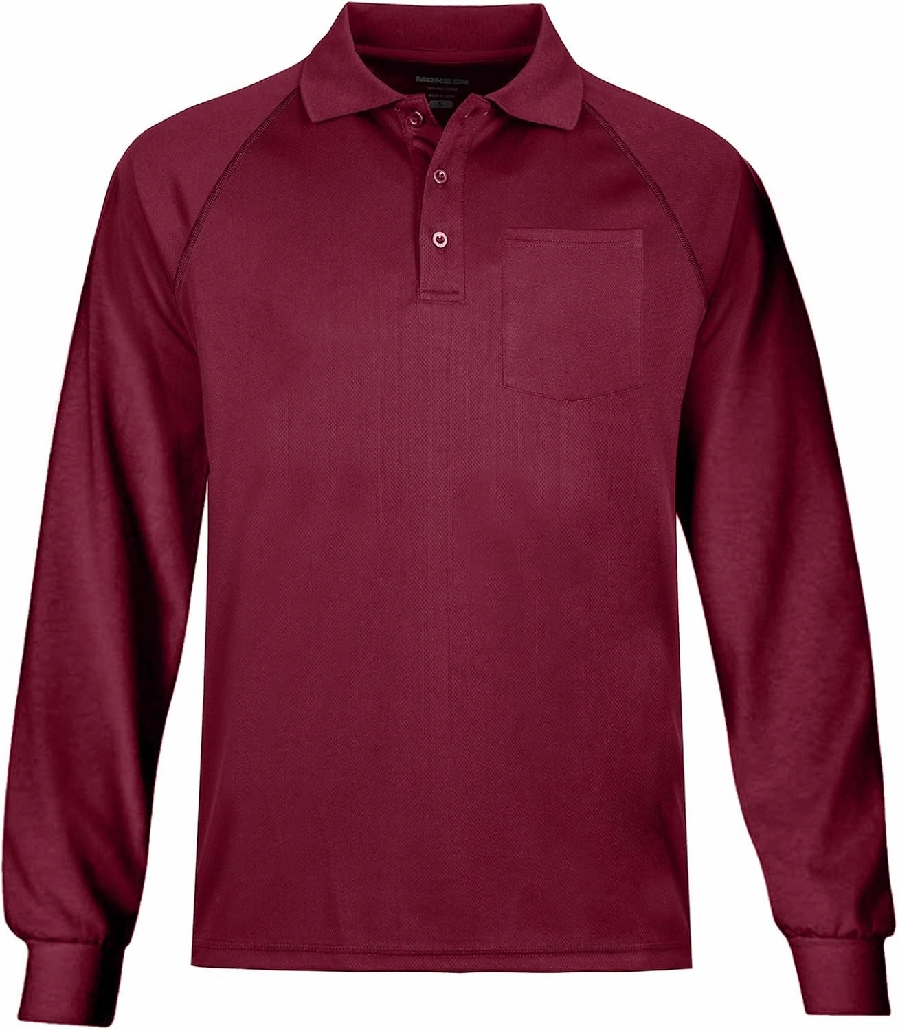 MOHEEN Men's Pique Polo Shirts Dry Fit UPF 50  Long Sleeve Golf Shirt Big and Tall M-6XL