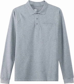 MOHEEN Men's Pique Polo Shirts Dry Fit UPF 50  Long Sleeve Golf Shirt Big and Tall M-6XL