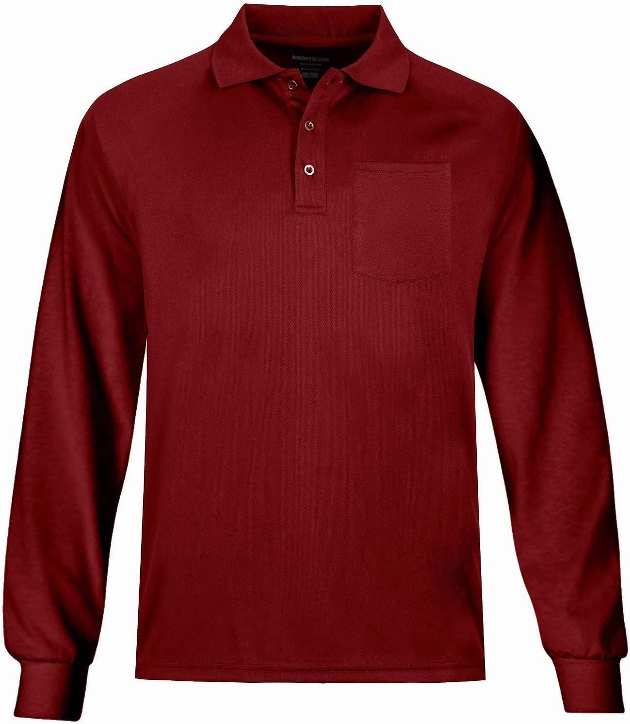 MOHEEN Men's Pique Polo Shirts Dry Fit UPF 50  Long Sleeve Golf Shirt Big and Tall M-6XL