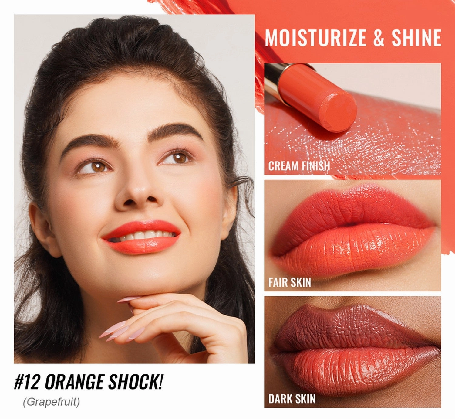 Moisture Shine Lipstick | G12 Orange Shock!