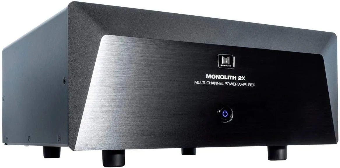 Monoprice Monolith Two-Channel Stereo Power Amplifier - Black with 2x200 Watt Per Channel, XLR Inputs, for Home Theater & Studio