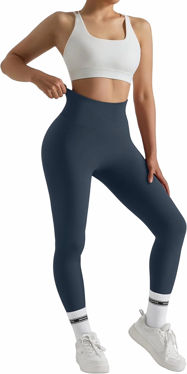 MOOSLOVER Seamless Butt Lifting Workout Leggings for Women High Waist Yoga Pants Compression Contour Tights