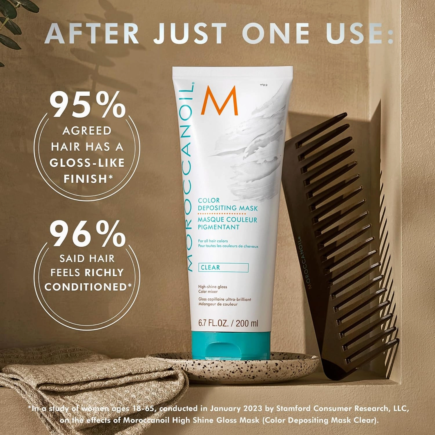 Moroccanoil High Shine Gloss Mask - Color Depositing Mask Clear