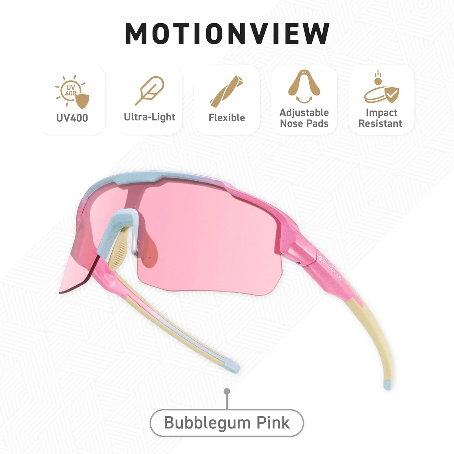 MOTIONVIEW Sports Sunglasses Outdoor HD High Contrast UV400 Running Baseball Softball Sports Eco-friendly