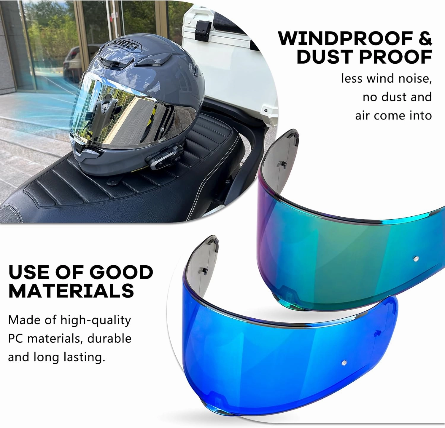Motorcycle Helmet Visor for Sedici Strada 2 Strada 3 LS2 FT2 VECTOR FF801 FF397 with Anti-fog Rainproof Helmet Film Face Shield Motorcycle Helmet Accessories Visor Replacement (Red)
